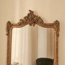 Francesca - Gold Arched Ornate Full Length Mirror 185cm x 100cm - thumbnail 4