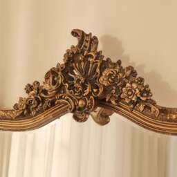 Francesca - Gold Arched Ornate Full Length Mirror 185cm x 100cm - thumbnail 3