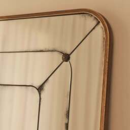 Teramo - Gold Antique Glass Metal Overmantle Mirror 120cm x 80cm - thumbnail 5