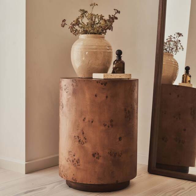 Arbour - Large Dark Burl Wood Premium Round Side Table - image 1