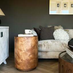 Arbour - Large Dark Burl Wood Premium Round Side Table - thumbnail 3