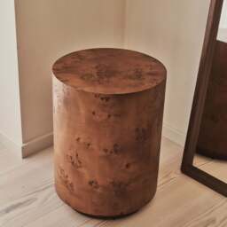 Arbour - Large Dark Burl Wood Premium Round Side Table - thumbnail 6