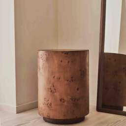Arbour - Large Dark Burl Wood Premium Round Side Table - thumbnail 2