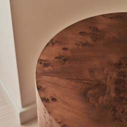 Arbour - Large Dark Burl Wood Premium Round Side Table - thumbnail 5