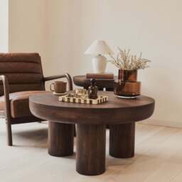 Vermont - Dark Wood Premium Round Coffee Table - thumbnail 1