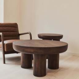 Vermont - Dark Wood Premium Round Coffee Table - thumbnail 2