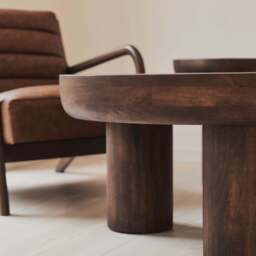 Vermont - Dark Wood Premium Round Coffee Table - thumbnail 3