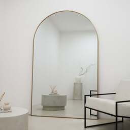 Liberty - Gold Full Length Arched Metal Mirror 200cm x 120cm - thumbnail 1