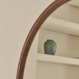 Arden - Large Dark Wood Round Wooden Wall Mirror 90cm x 90cm - thumbnail 3