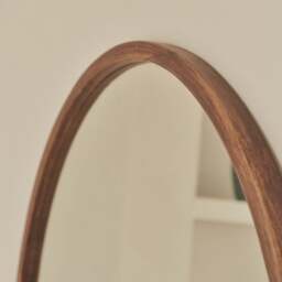 Arden - Large Dark Wood Round Wooden Wall Mirror 90cm x 90cm - thumbnail 2