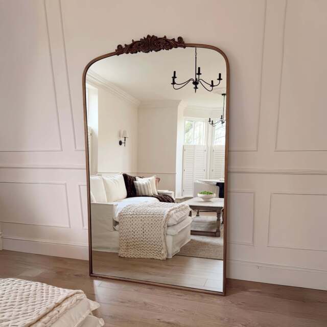 Amelia - Full Length Gold Arched Metal Mirror 200cm x 120cm - image 1