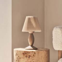 Elba - Beige Pleated Shade Table Lamp