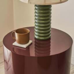 Rivington - High Gloss Burgundy Round Side Table - thumbnail 5