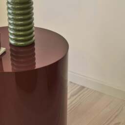 Rivington - High Gloss Burgundy Round Side Table - thumbnail 4