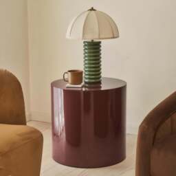 Rivington - High Gloss Burgundy Round Side Table - thumbnail 1