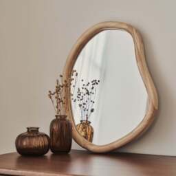 Aaliyah - Light Wood Irregular Wall Mirror 42cm x 35cm - thumbnail 4