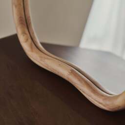 Aaliyah - Light Wood Irregular Wall Mirror 42cm x 35cm - thumbnail 2