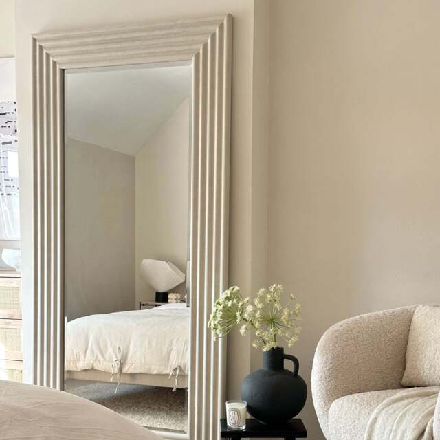 Aurora - Full Length Ribbed Concrete Mirror 180cm x 90cm - image 1