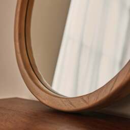 Arden - Warm Wood Round Wooden Wall Mirror 40cm x 40cm - thumbnail 5