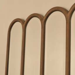 Reims - Warm Wood Arched Panel Wooden Mirror 120cm x 80cm - thumbnail 6