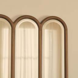 Reims - Warm Wood Arched Panel Wooden Mirror 120cm x 80cm - thumbnail 2