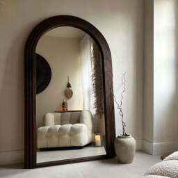 Luciana - Full Length Arched Charred Wood Mirror 180cm x 110cm - thumbnail 1
