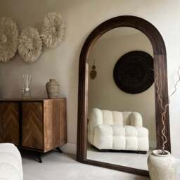 Luciana - Full Length Arched Charred Wood Mirror 180cm x 110cm - thumbnail 2