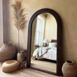 Luciana - Full Length Arched Charred Wood Mirror 180cm x 110cm - thumbnail 3