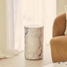 Atella - Arabescato Round Premium Solid Marble Side Table - thumbnail 3