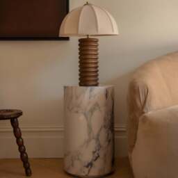 Atella - Arabescato Round Premium Solid Marble Side Table - thumbnail 4