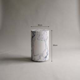 Atella - Arabescato Round Premium Solid Marble Side Table - thumbnail 5