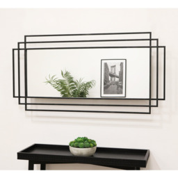 Amalfi - Large Black Rectangular Metal Mirror 140cm x 70cm - thumbnail 6