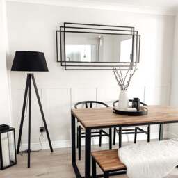 Amalfi - Large Black Rectangular Metal Mirror 140cm x 70cm - thumbnail 5