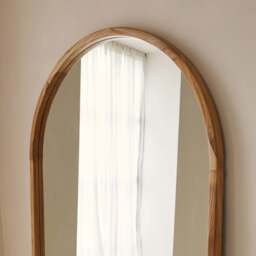 Arden - Light Wood Full Length Arched Wooden Mirror 175cm x 95cm - thumbnail 2
