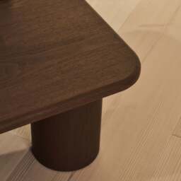 Alina - Dark Wood Square Large Wooden Coffee Table - thumbnail 6