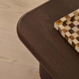 Alina - Dark Wood Square Large Wooden Coffee Table - thumbnail 4