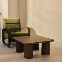 Alina - Dark Wood Square Large Wooden Coffee Table - thumbnail 2