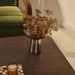 Alina - Dark Wood Square Large Wooden Coffee Table - thumbnail 5
