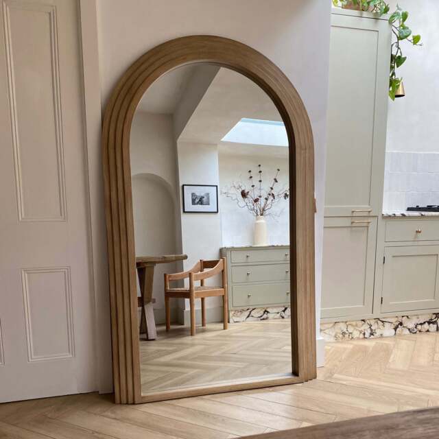 Luciana - Full Length Arched Washed Wood Mirror 180cm x 110cm - image 1