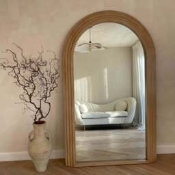 Luciana - Full Length Arched Washed Wood Mirror 180cm x 110cm - thumbnail 4