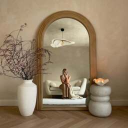 Luciana - Full Length Arched Washed Wood Mirror 180cm x 110cm - thumbnail 2