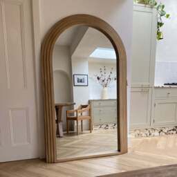Luciana - Full Length Arched Washed Wood Mirror 180cm x 110cm - thumbnail 1