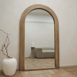 Luciana - Full Length Arched Washed Wood Mirror 180cm x 110cm - thumbnail 3