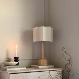 Esme - Light Wood Inverted Scallop Shade Table Lamp - thumbnail 2