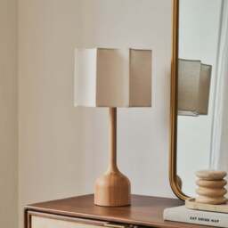 Esme - Light Wood Inverted Scallop Shade Table Lamp