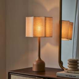Esme - Light Wood Inverted Scallop Shade Table Lamp - thumbnail 3