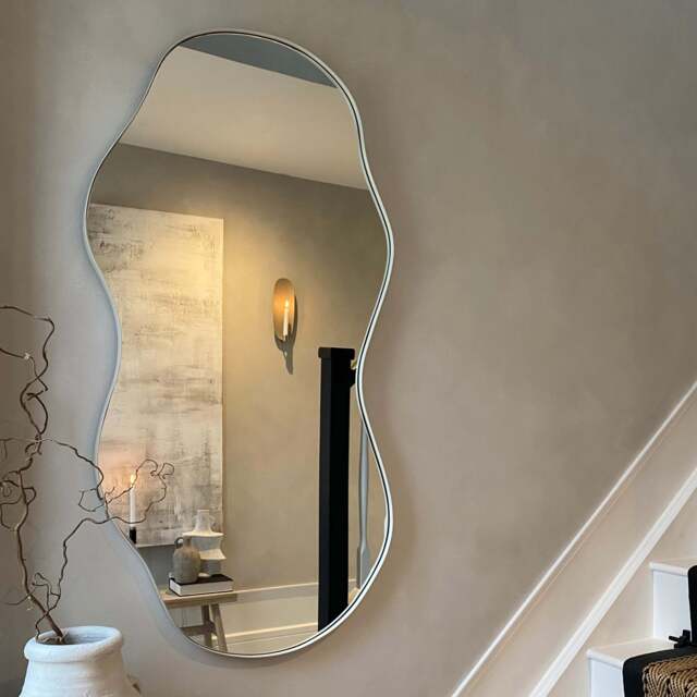 Ava - Ecru Pond Shaped Irregular Mirror 125cm x 65cm - image 1