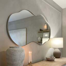 Ava - Ecru Pond Shaped Irregular Mirror 125cm x 65cm - thumbnail 2