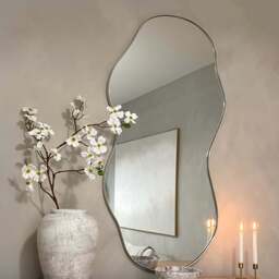 Ava - Ecru Pond Shaped Irregular Mirror 125cm x 65cm - thumbnail 4