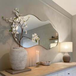 Ava - Ecru Pond Shaped Irregular Mirror 125cm x 65cm - thumbnail 5